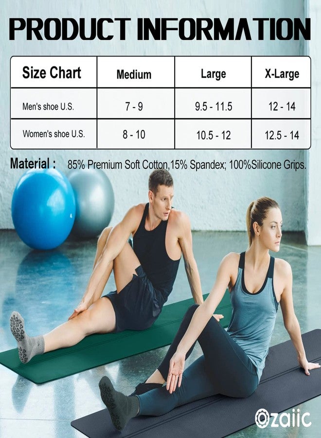 Ozaiic Non Slip Socks Grip for Yoga Home Workout Pure Barre, Pilates, Hospital, Ideal Cushion Socks for Men and Women - Image 5